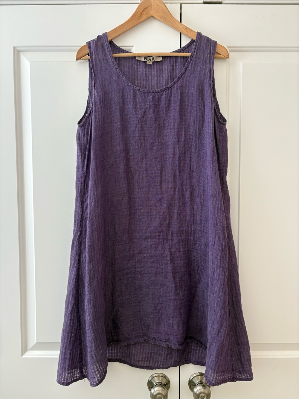 Flax Purple Linen A-Line Sleeveless Tank